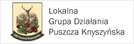 Logo Lokalna Grupa Działania Puszcza Knyszyńska. Strona z informacjami o programach i możliwości ich dofinansowania